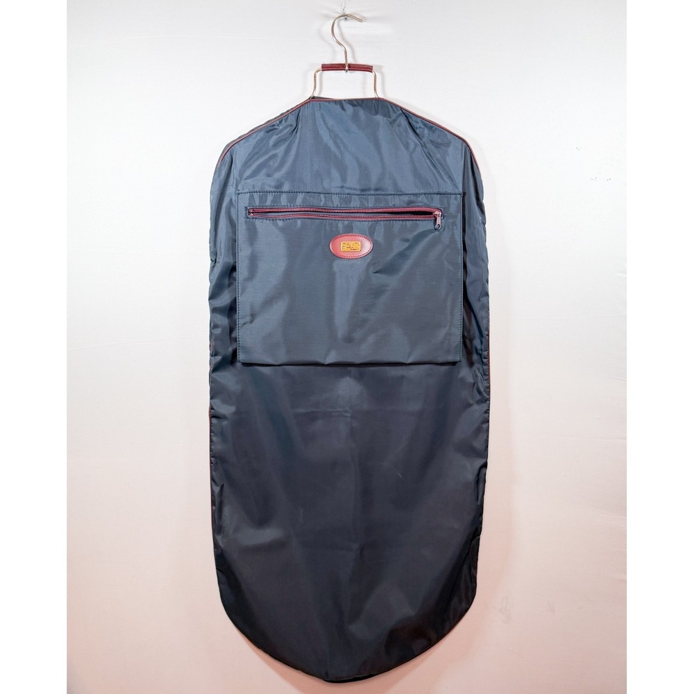 Vintage PALO Suit Garment‎ Bag Navy/Burgundy 45" Hanging Storage Travel Bag